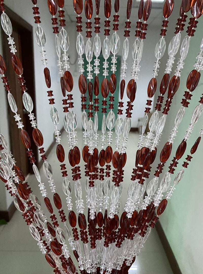 ZiDeTang Acrylic Beaded Door Curtain Home Décor Tassel Room Divider Curtain (Brown, 100cm by 195cm) - Image 2